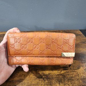 Womens Gucci Long Leather Continental Purse Wallet